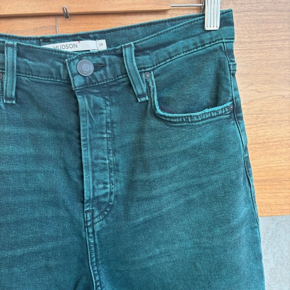 Hudson Faye Overdye Scarab High-Rise Bootcut Jeans, Size 28 - Picture 14 of 16